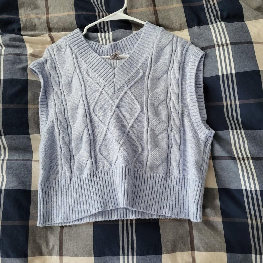 Pastel Blue Sweater Vest Medium